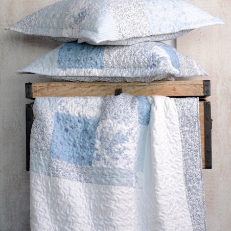 Lovely Casa Boutis Couvre Lit Lucile 240x220cm Bleu