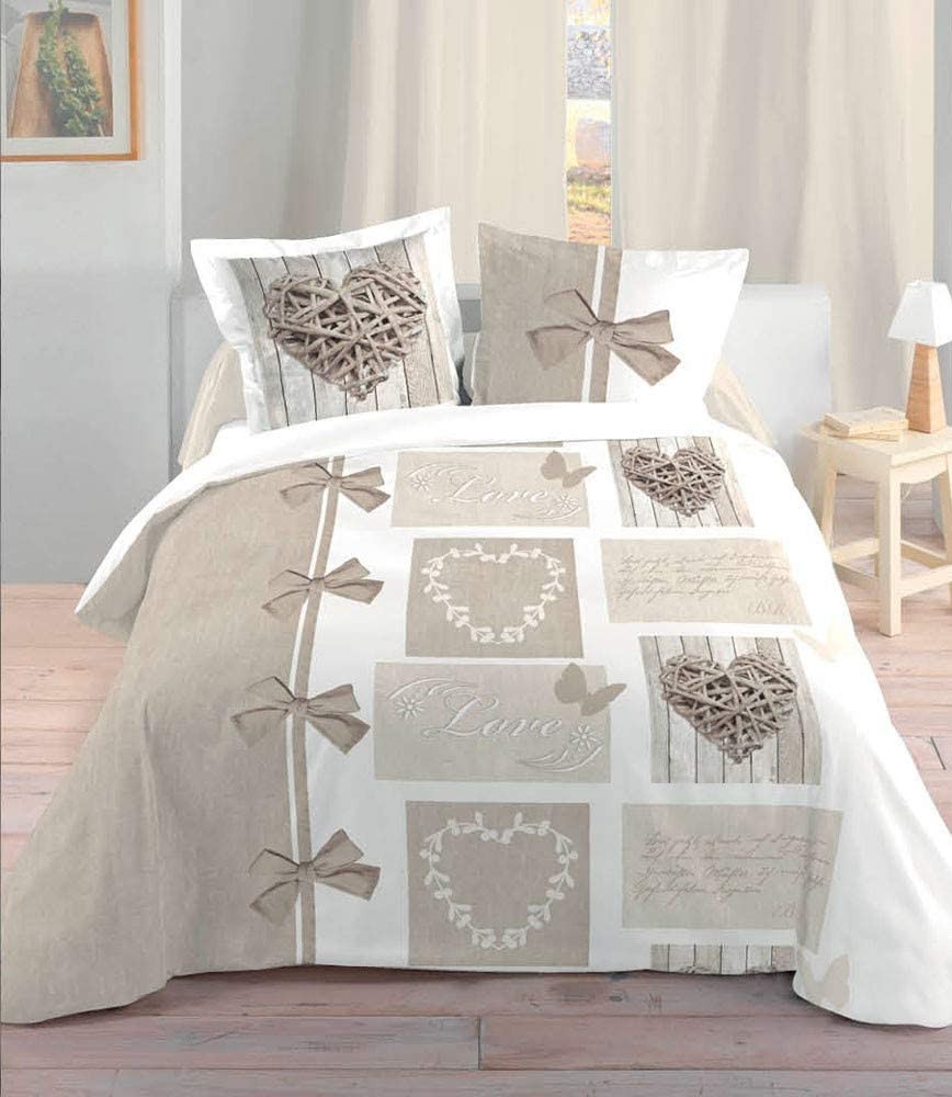 Housse de couette HEARTLOVE 240X220 cm + 2 Taies d'oreiller 63x63 cm - Casa  Square