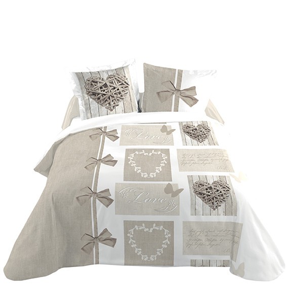 Parure Housse de Couette Romantique Heart 260x240 Lovely Casa Parure Housse de Couette Romantique Heart 260x240 Lovely Casa