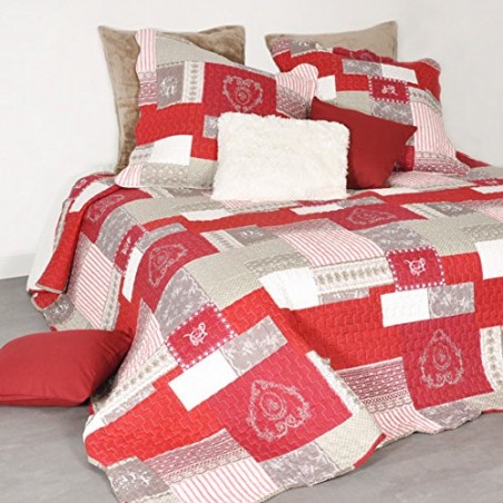 Lovely Casa Arkansas Boutis avec 2 Taies Polyester