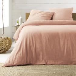 parure de lit Gaze de Coton Rose