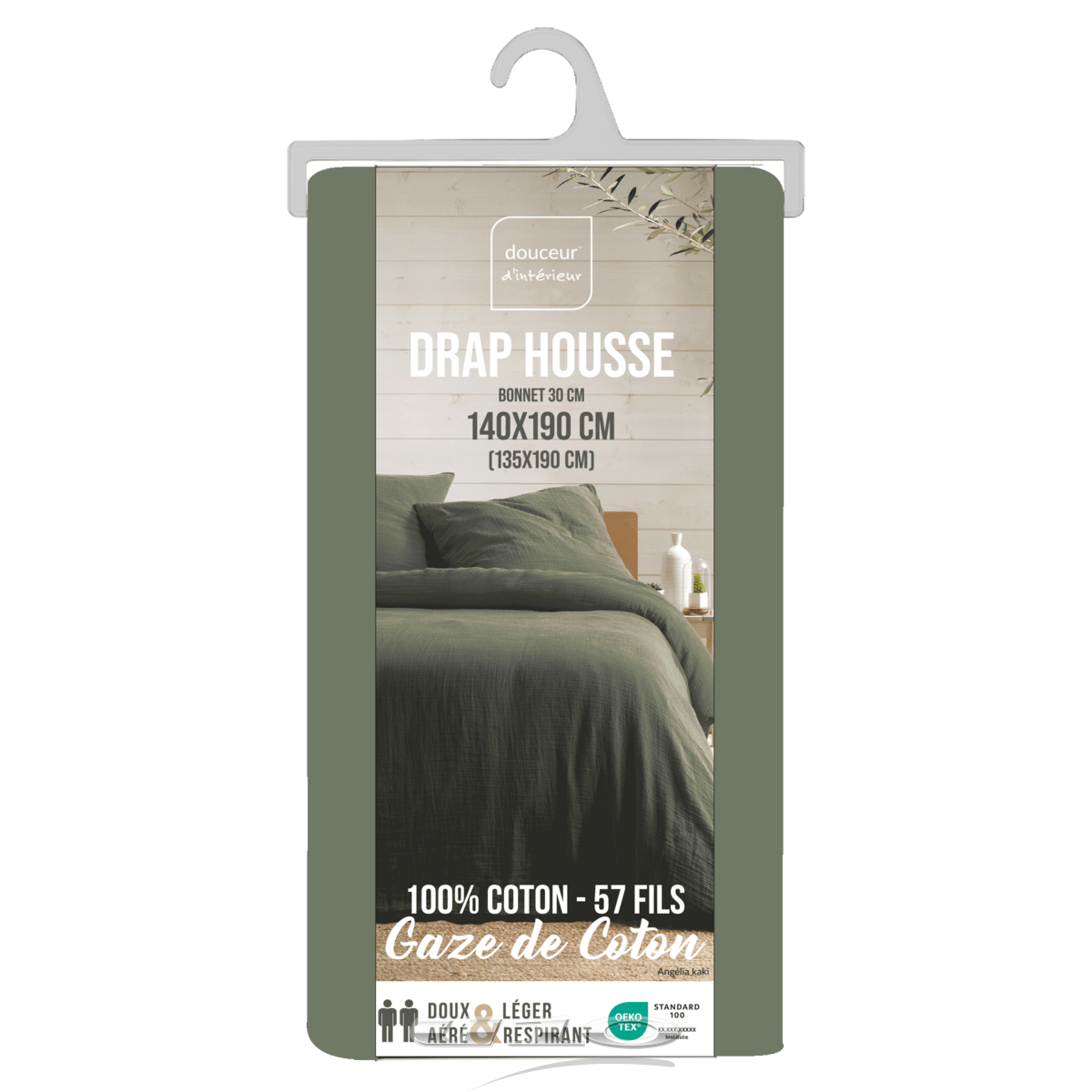 drap housse gaze de coton kaki drap housse gaze de coton kaki