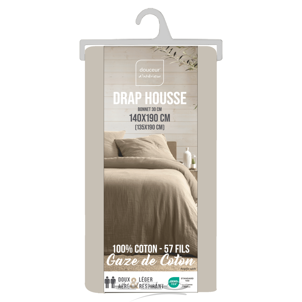 drap housse gaze de coton sable drap housse gaze de coton sable