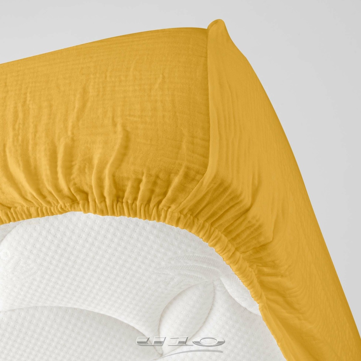 Drap Housse Gaze de Coton Jaune Drap Housse Gaze de Coton Jaune