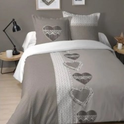 Parure de lit marron