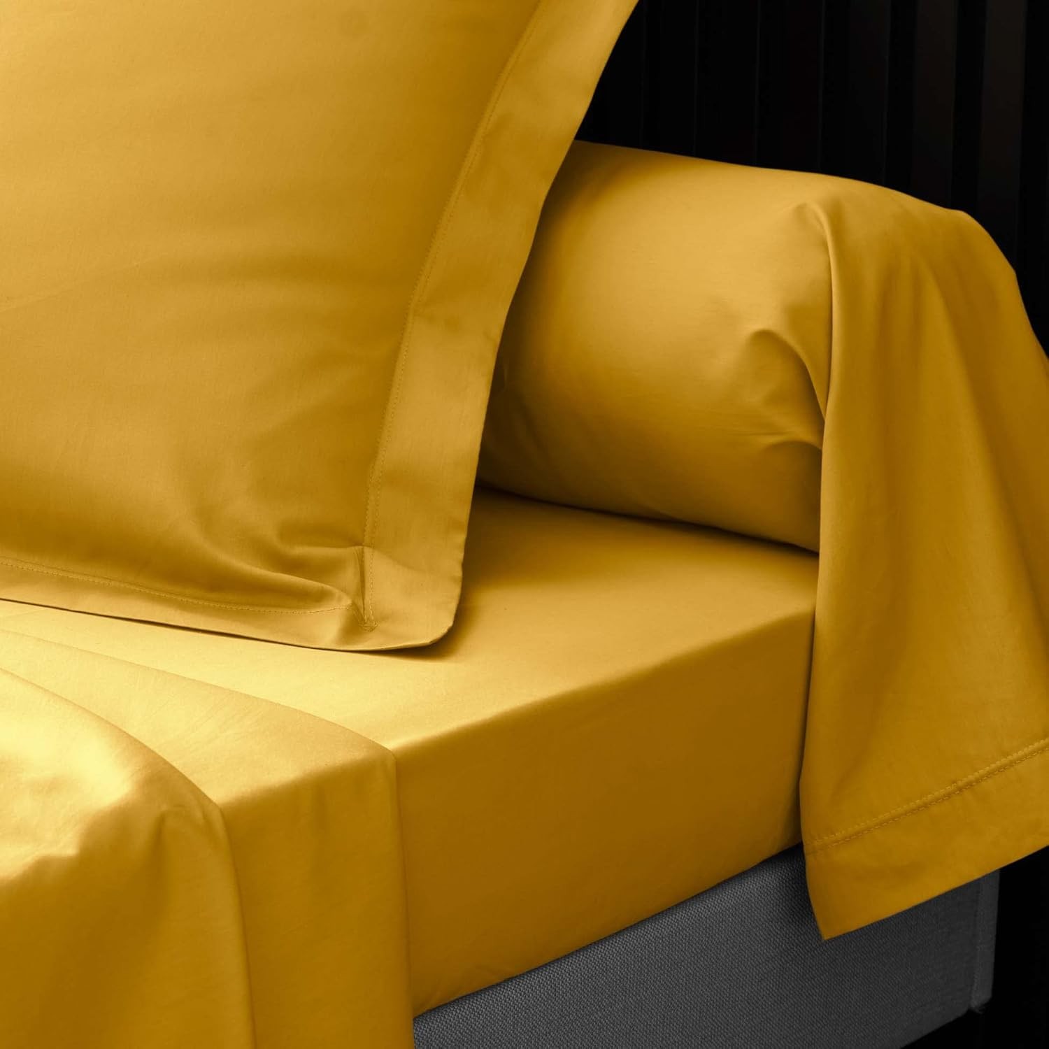 Drap Housse Percaline Douceur d'Intérieur 180x200 cm Curry Jaune Drap Housse Percaline Douceur d'Intérieur 180x200 cm Curry Jaune