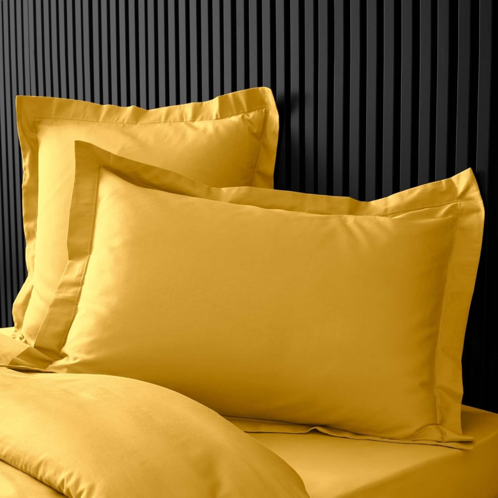 Taie D'oreiller Rectangle 50x70 cm Percaline Douceur d'Intérieur Curry Jaune