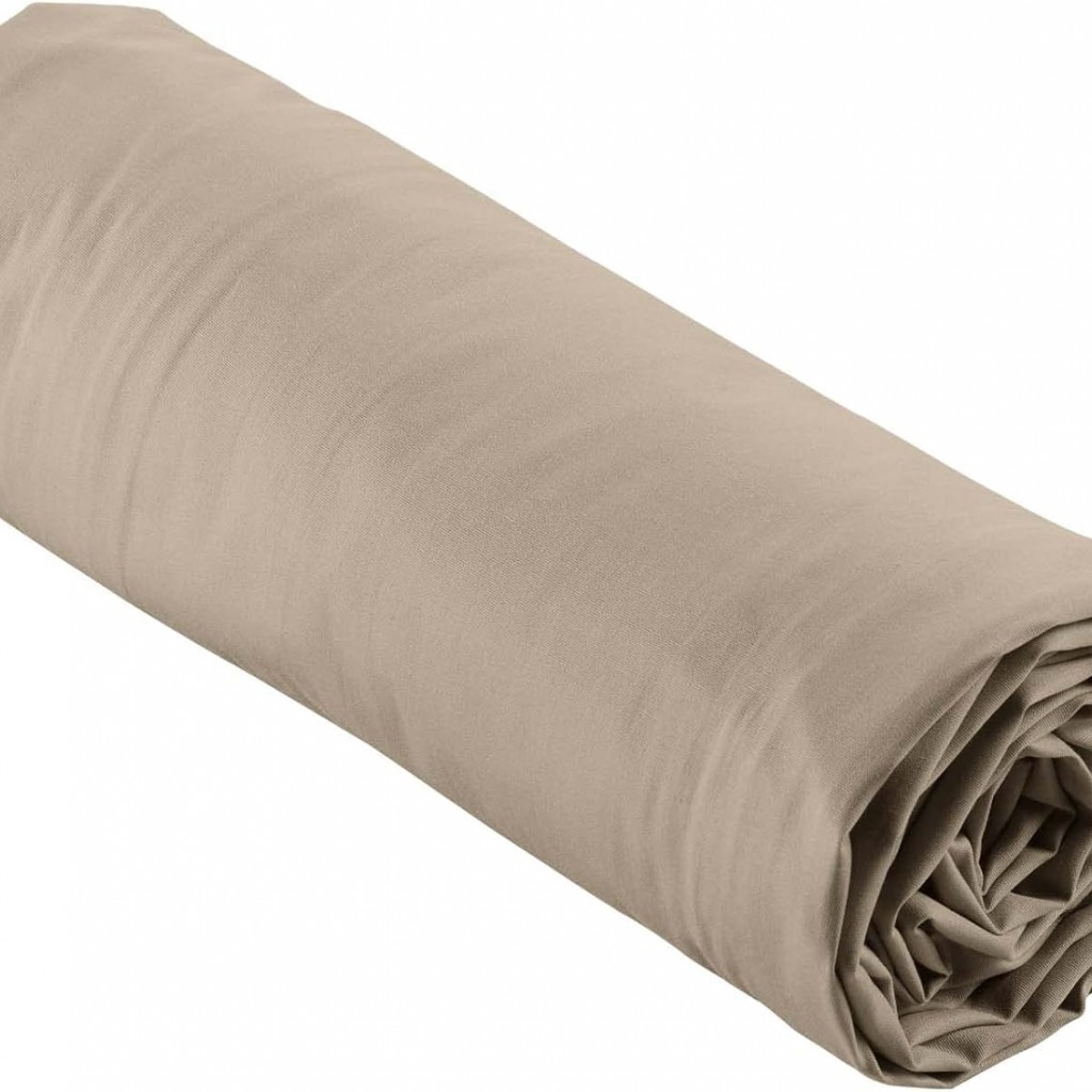 Drap Housse Percaline Douceur d'Intérieur 140x190 cm Sable Beige