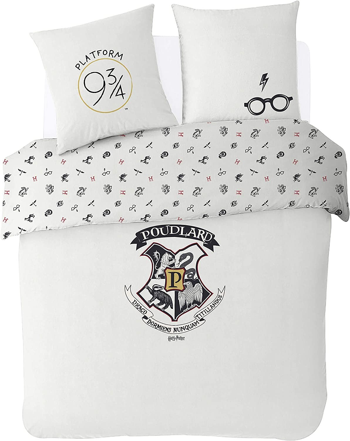 Parure Housse de couette Harry Potter Ecru Blanc 200 x 200 Parure Housse de couette Harry Potter Ecru Blanc 200 x 200