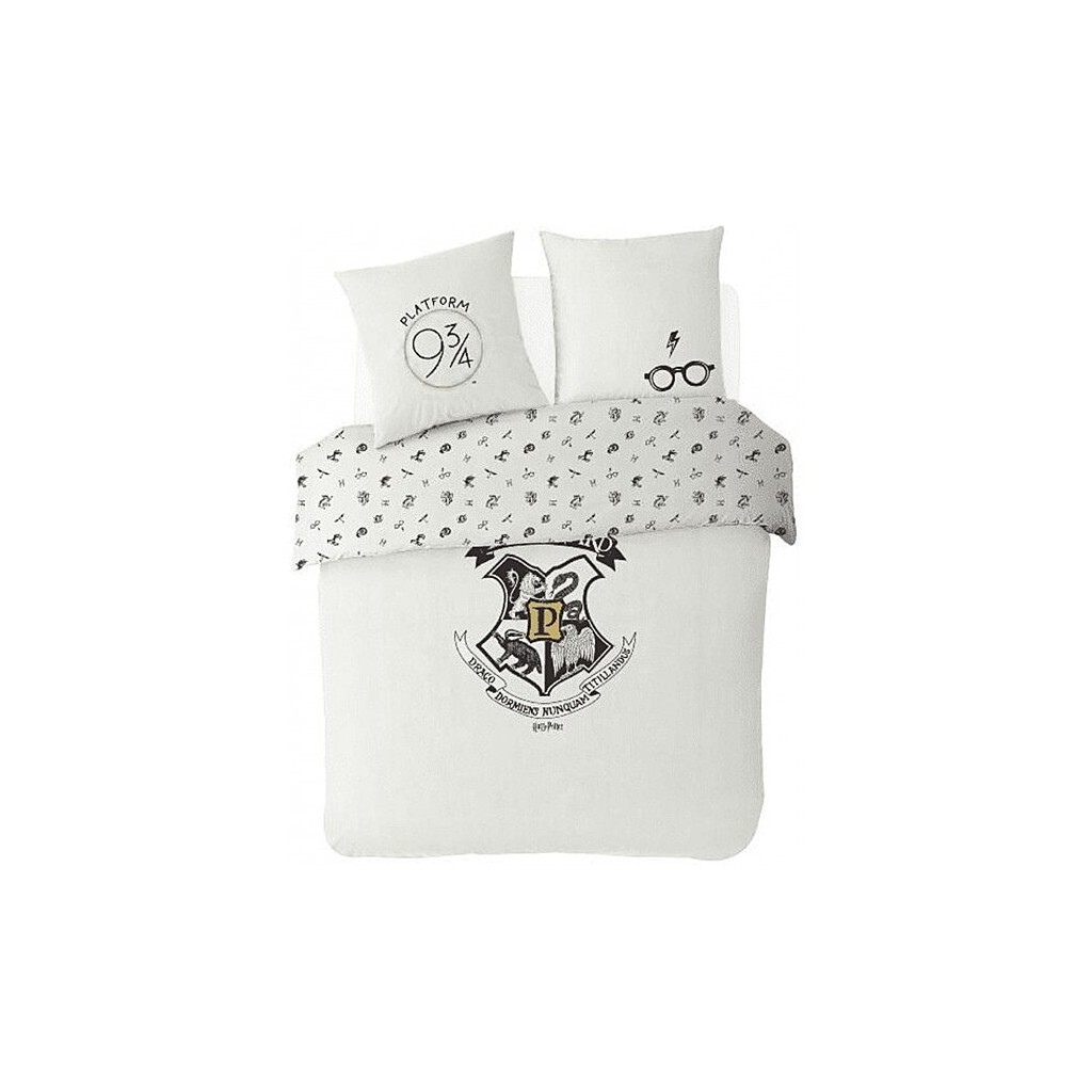 Parure Housse de couette Harry Potter Ecru Blanc 200 x 200