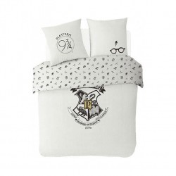 Parure Housse de couette Harry Potter Ecru Blanc 200 x 200