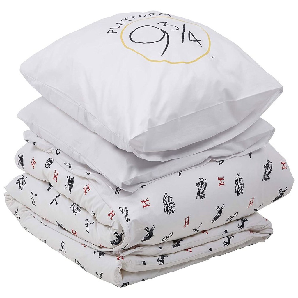 Parure Housse de couette Harry Potter Ecru Blanc 200 x 200