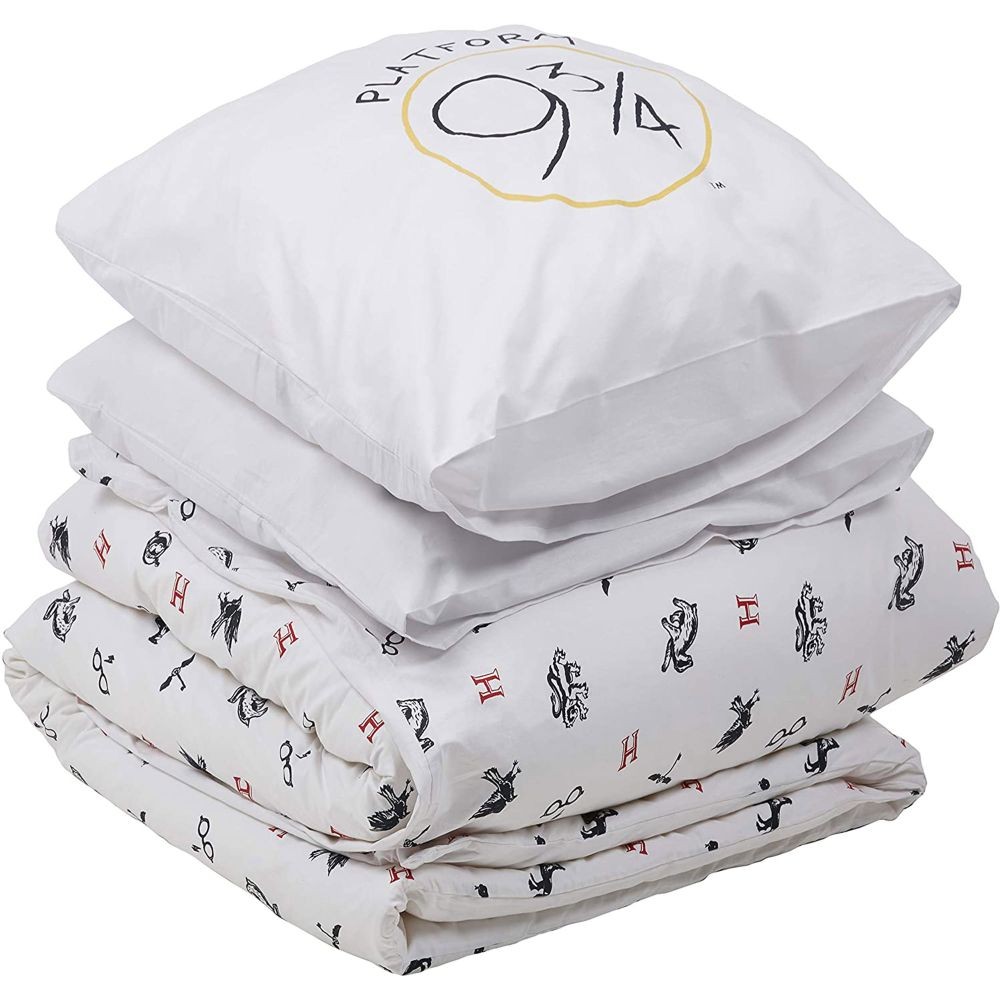 Parure Housse de couette Harry Potter Ecru Blanc 200 x 200 Parure Housse de couette Harry Potter Ecru Blanc 200 x 200