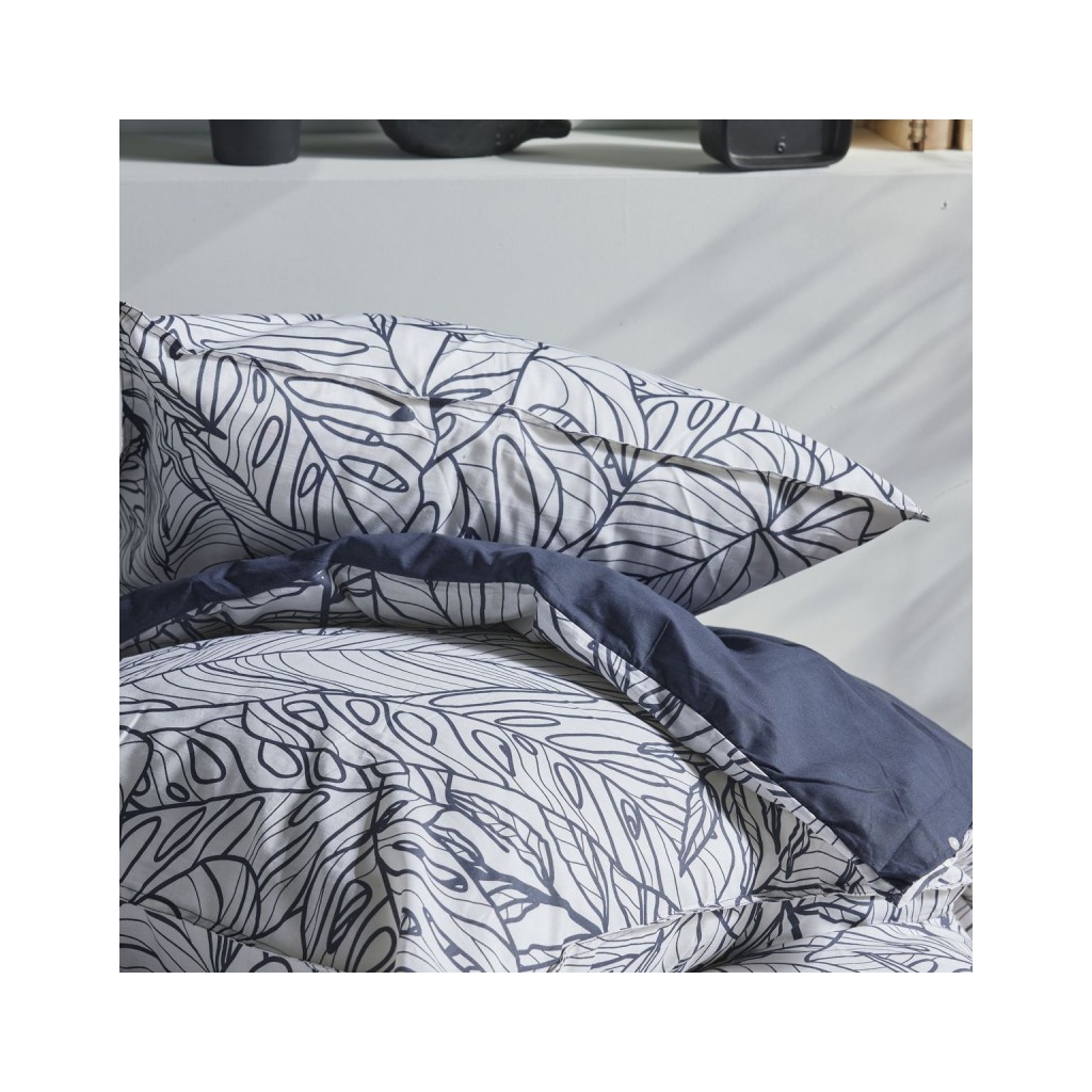 Parure Housse de Couette 240x220 cm Mawira Zippée 3.7 bleue marine