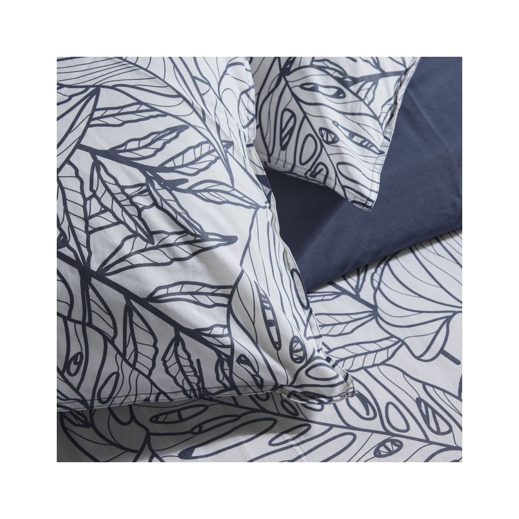 Parure Housse de Couette 240x220 cm Mawira Zippée 3.7 bleue marine