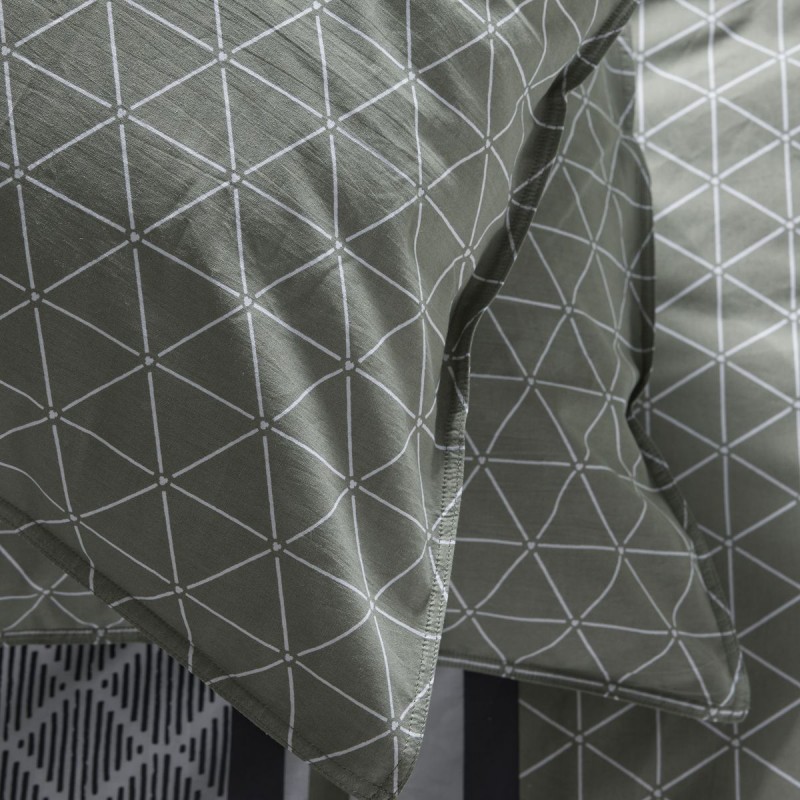 Parure Housse de Couette 240x220 cm Mawira Zippée 3.5 vert clair blanc