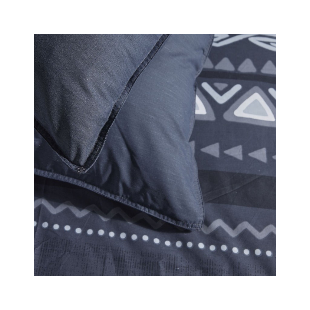 Parure Housse de Couette 240x220 cm Mawira Zippée 3.6 bleu marine foncé