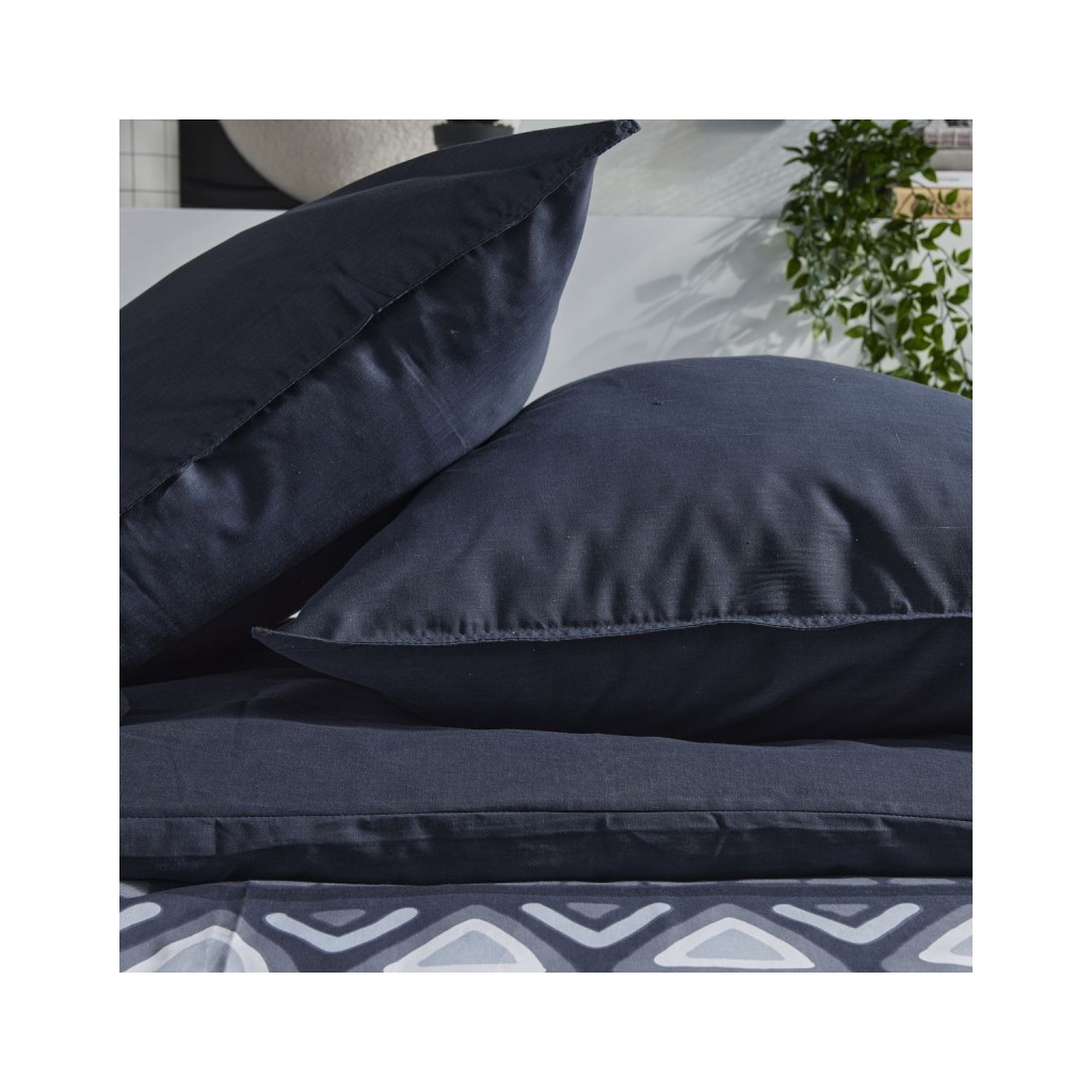 Parure Housse de Couette 240x220 cm Mawira Zippée 3.6 bleu marine foncé