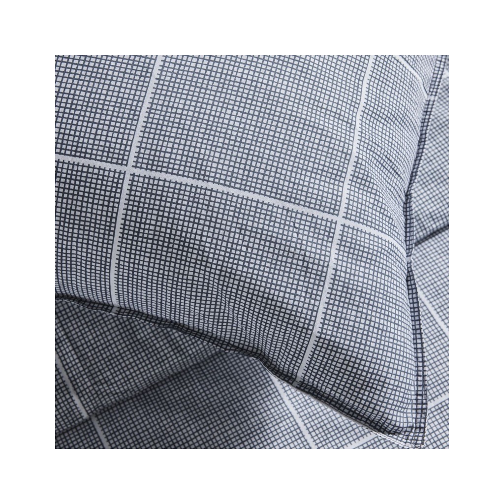 Parure Housse de Couette 240x220 cm Mawira Zippée 3.3 gris clair quadrillages