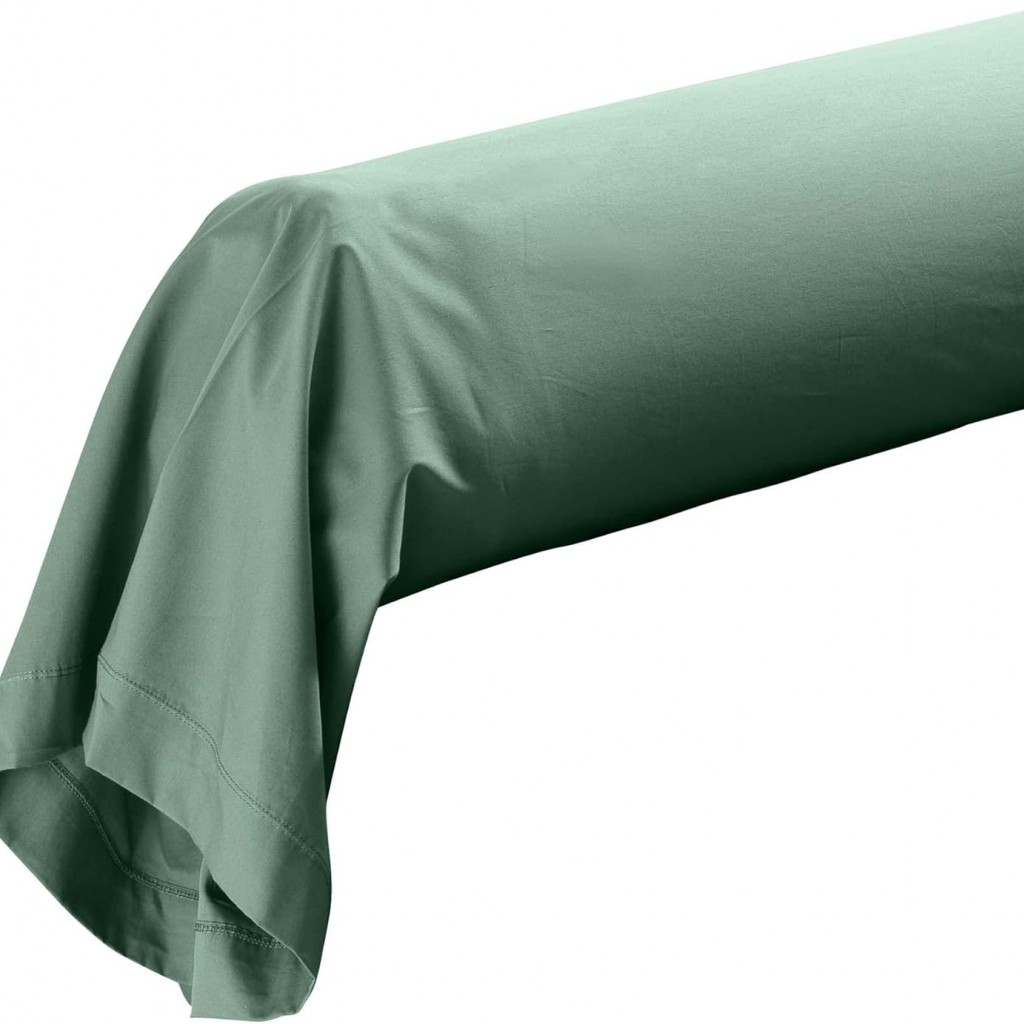 Taie de Traversin 85x185 cm Percaline Douceur d'Intérieur Tilleul Vert