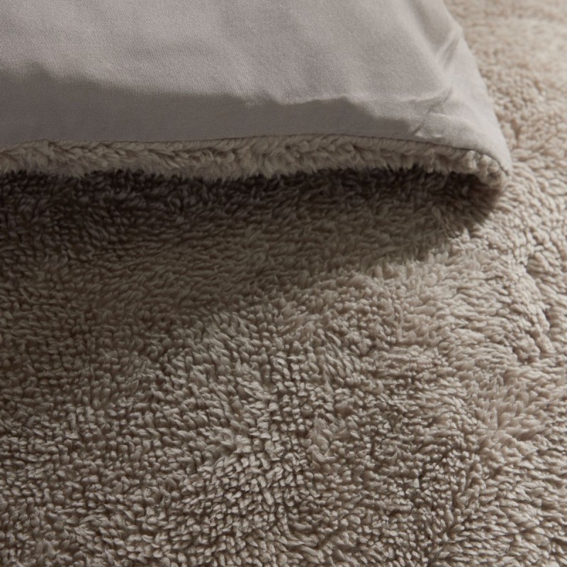 Parure Housse de Couette 240x220 Cm Today Teddy Polaire Beige