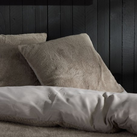 Parure Housse de Couette 240x220 Cm  Teddy Polaire Beige