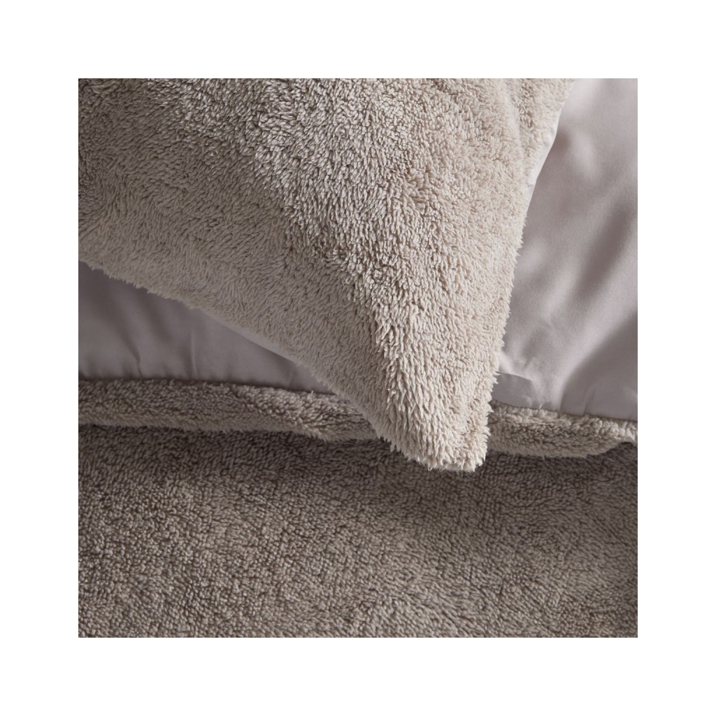 Parure Housse de Couette 240x220 Cm Today Teddy Polaire Beige