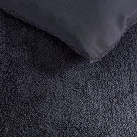 Parure Housse de Couette Teddy Polaire Noir