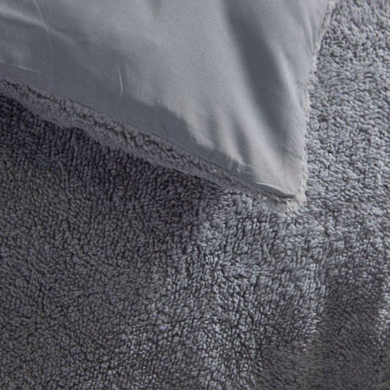 Parure Housse de Couette 240x220 Cm Today Teddy Polaire Grise Parure Housse de Couette 240x220 Cm Today Teddy Polaire Grise