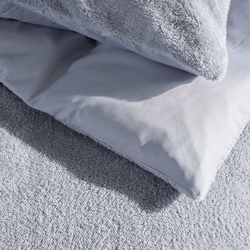 Parure Housse de Couette 240x220 Cm Today Teddy Polaire Grise Parure Housse de Couette 240x220 Cm Today Teddy Polaire Grise