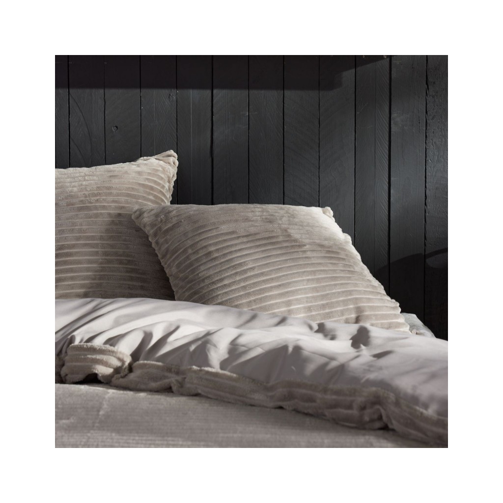 Parure Housse de Couette 240x220 Cm Today Ribbed Polaire Beige