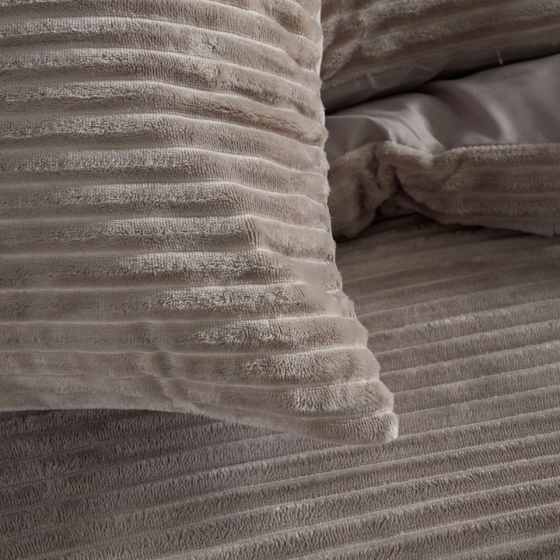 Parure Housse de Couette 240x220 Cm Today Ribbed Polaire Beige Parure Housse de Couette 240x220 Cm Today Ribbed Polaire Beige