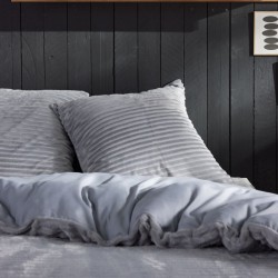 Parure Housse de Couette 240x220 Cm Polaire Grise