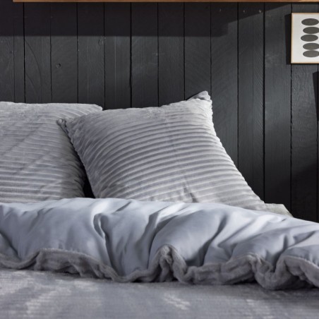 Parure Housse de Couette 240x220 Cm Polaire Grise