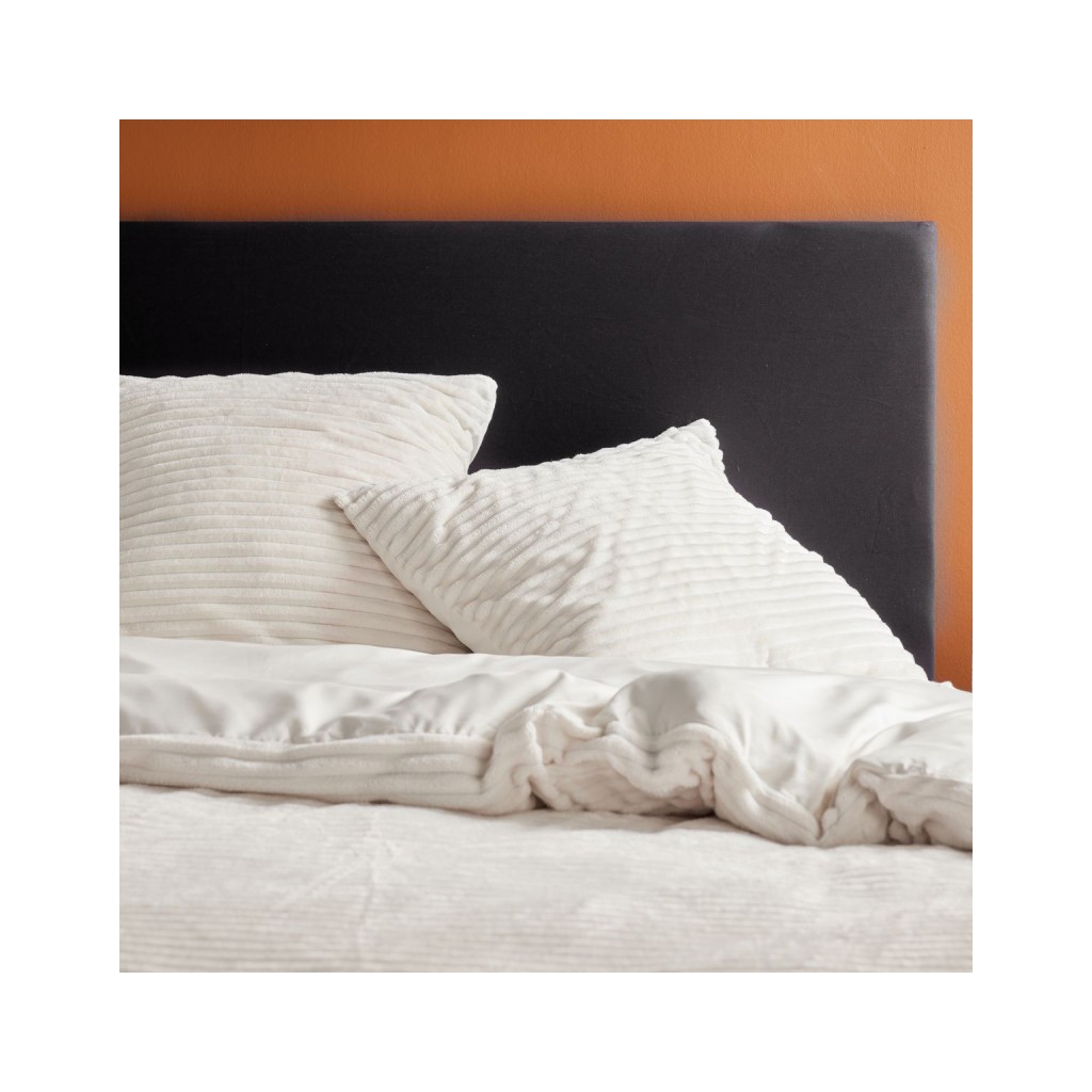 Parure Housse de Couette 240x220 Cm Today Ribbed Polaire Crème Moka