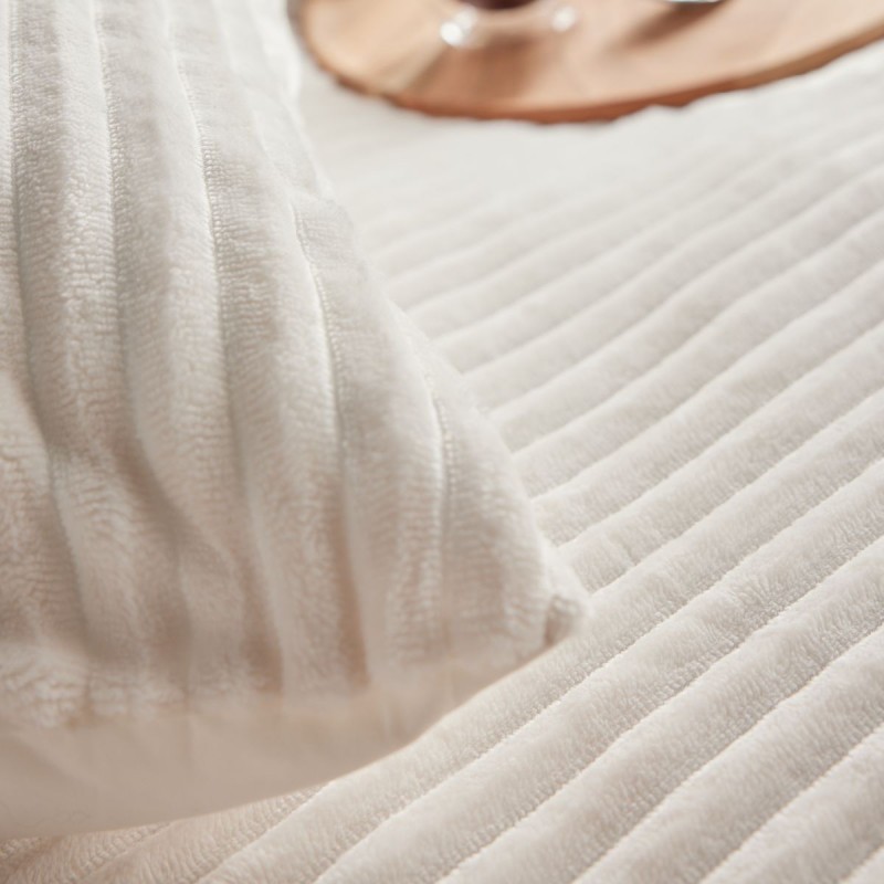 Parure Housse de Couette 240x220 Cm Today Ribbed Polaire Crème Moka Parure Housse de Couette 240x220 Cm Today Ribbed Polaire Crème Moka