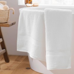 Serviette de Toilette Bain Eponge Elégance Blanche