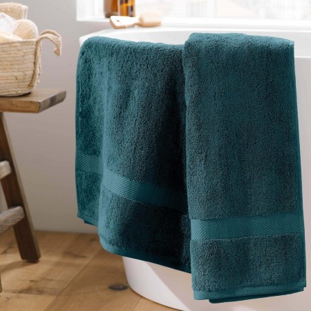 Drap de Bain Toilette Eponge Elégance Bleu Canard