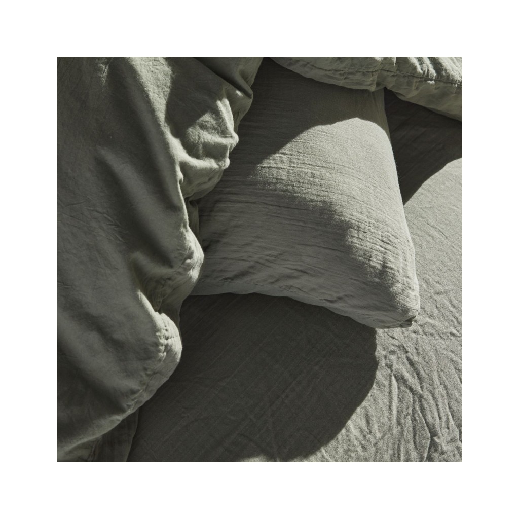 Today Parure Housse de couette Gaze de coton 140x200 cm Sauge
