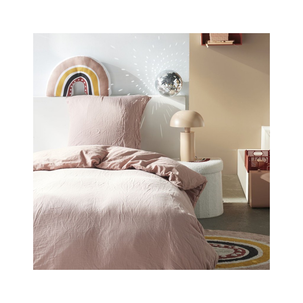 Today Parure Housse de couette Gaze de coton 140x200 cm Rose Des Sables