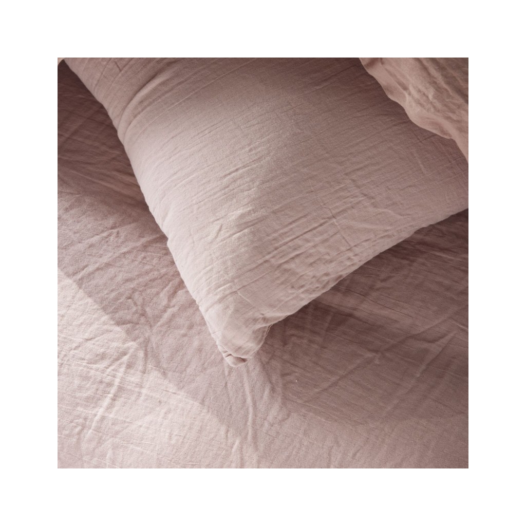 Today Parure Housse de couette Gaze de coton 140x200 cm Rose Des Sables