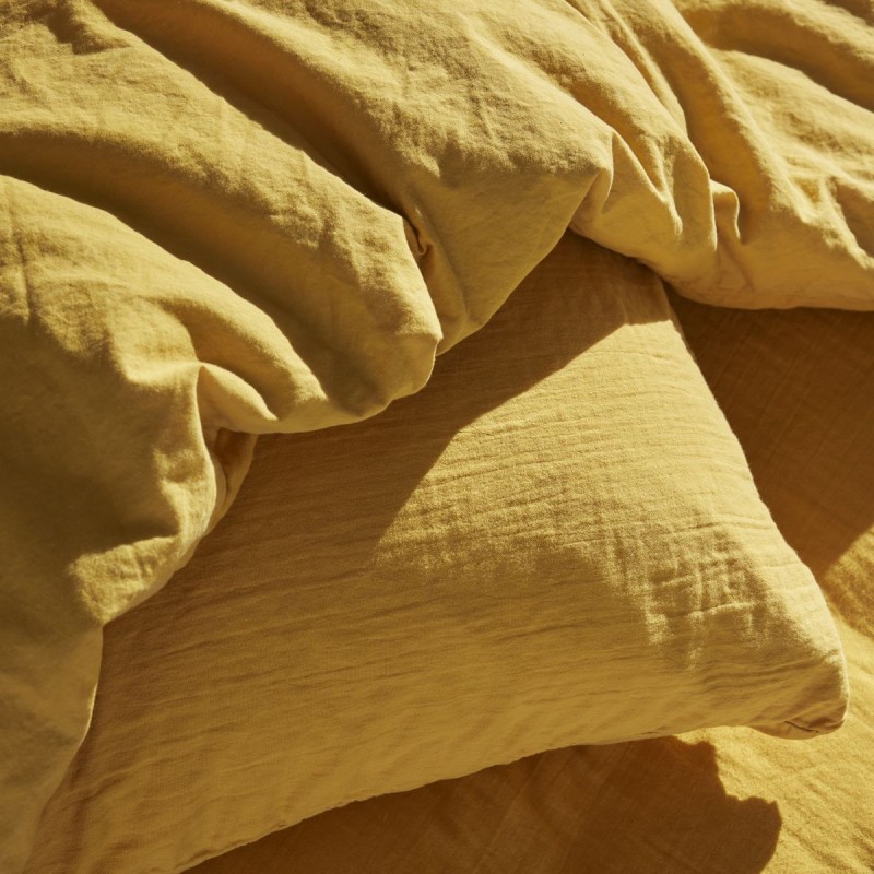 Today Parure Housse de couette Gaze de coton 140x200 cm Ocre Jaune Today Parure Housse de couette Gaze de coton 140x200 cm Ocre Jaune