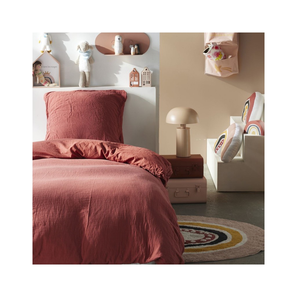 Today Parure Housse de couette Gaze de coton 140x200 cm Terracotta