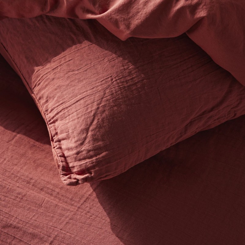 Today Parure Housse de couette Gaze de coton 140x200 cm Terracotta Today Parure Housse de couette Gaze de coton 140x200 cm Terracotta
