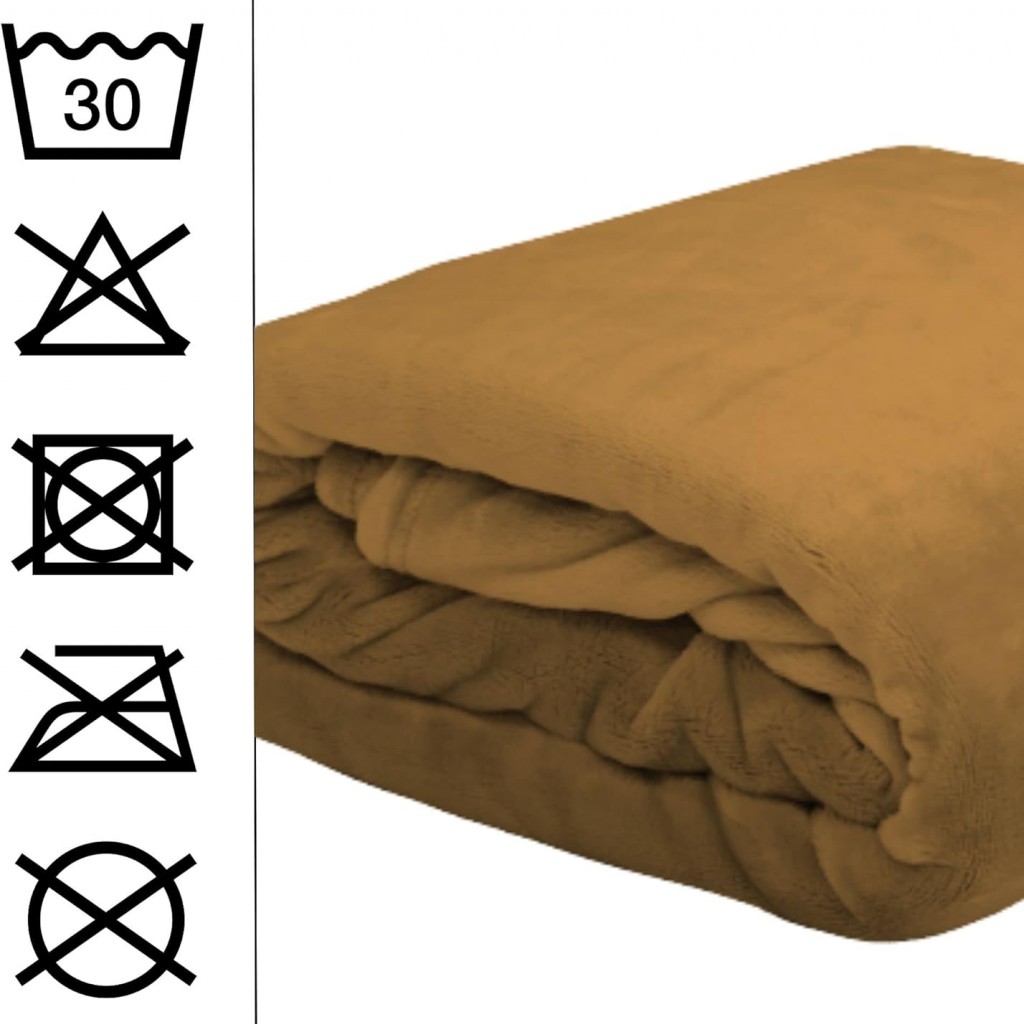 Plaid Doudou Stof Lovely Casa Polaire Doux 130x160 cm Camel