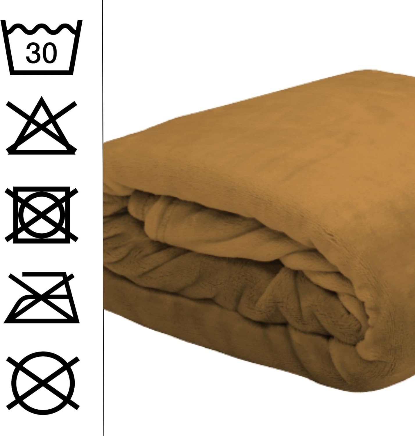 Plaid Doudou Stof Lovely Casa Polaire Doux 130x160 cm Camel