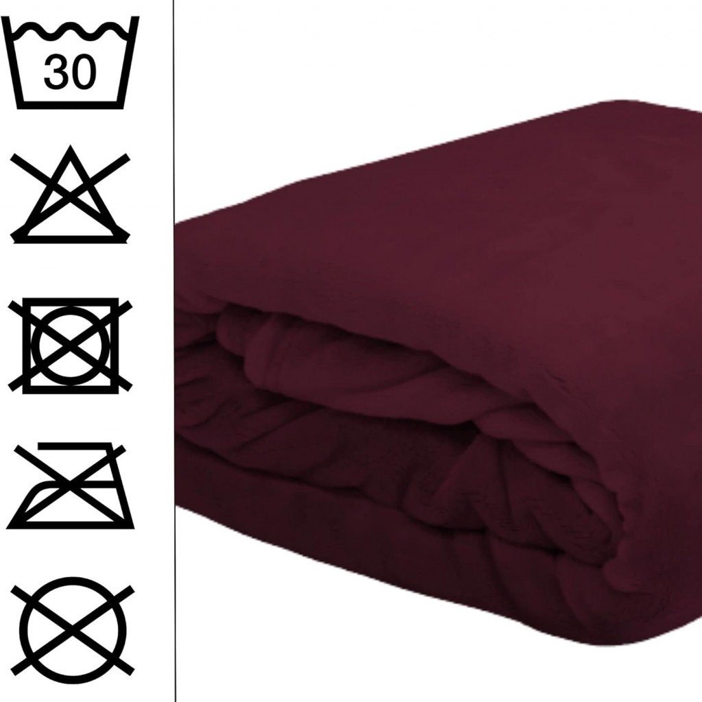 Plaid Doudou Stof Lovely Casa Polaire Doux 130x160 cm Bordeaux
