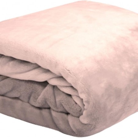 Plaid Doudou Stof Lovely Casa Polaire Doux 130x160 cm Rose Poudré
