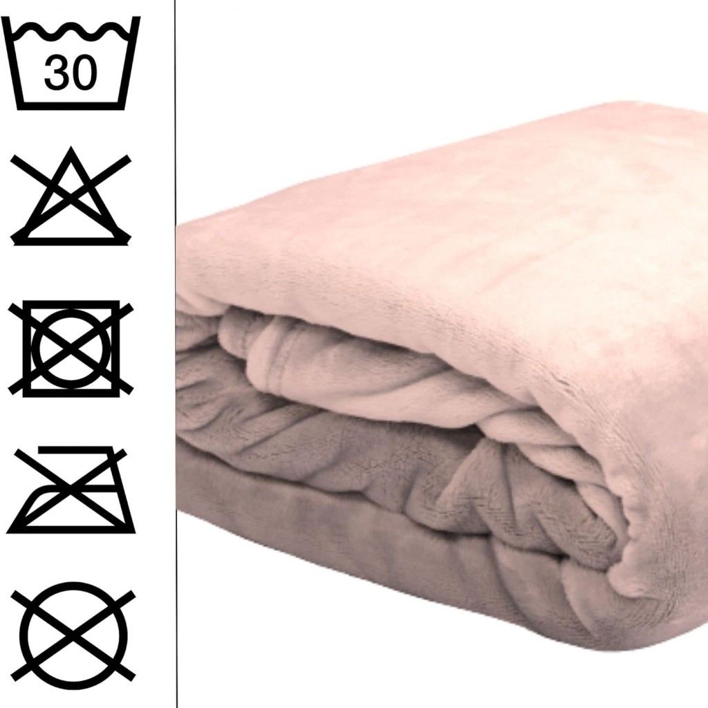 Plaid Doudou Stof Lovely Casa Polaire Doux 130x160 cm Rose Poudré
