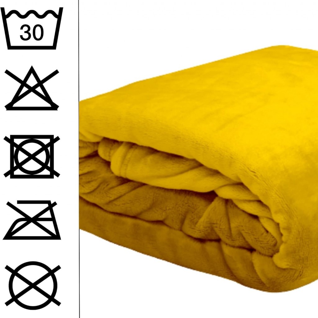Plaid Doudou Stof Lovely Casa Polaire Doux 130x160 cm Jaune